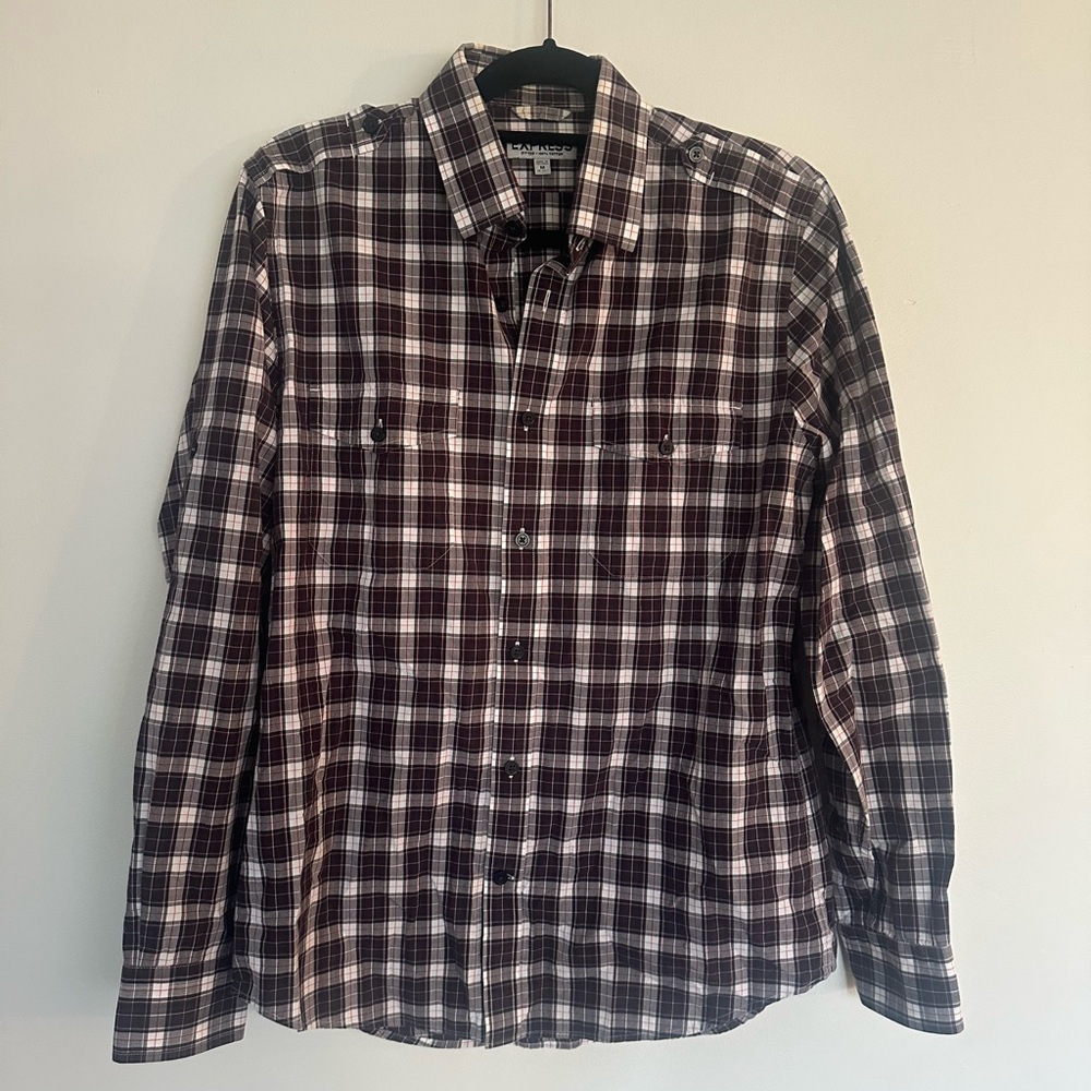 Express Fitted Button-Up Shirt - Size M - 100% Cotton - EUC - Picture 2 of 8